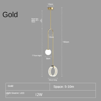 Decorbites™ Gold Luxus-LED-Hängeleuchte für Wohnzimmer, Schlafzimmer und Restaurant