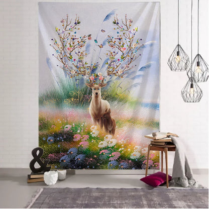 Decorbites™ Elch-Teppich Wandbehang Mystischer Sternenhimmel Wohnraumdekoration