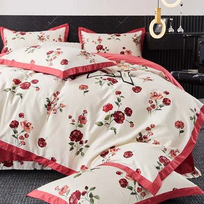 DecorBites™ Egyptian Cotton Bedding Set Queen King Ru Double Size Print Bed Linens