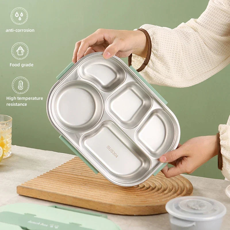 Decorbites™ Isolierter Bento-Mahlzeitbox-Set mit Besteck, tragbare Lebensmittelaufbewahrung
