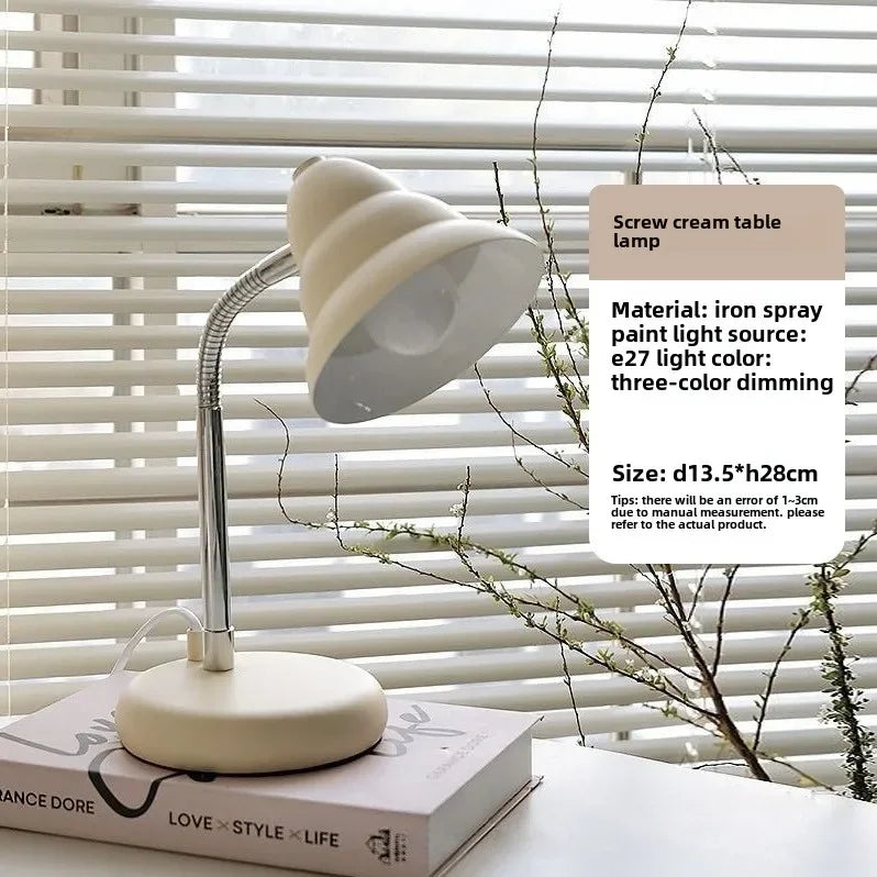 Decorbites™ Sahneartige Schrauben-Dekorations-Schreibtischlampe zum Lesen und Lernen