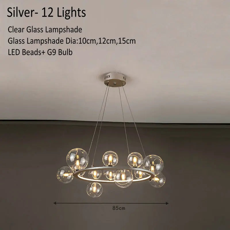 Decorbites™ Glasleuchter Lampe Kücheninsel Hängelampe Schwarz Gold Silber G9 LED