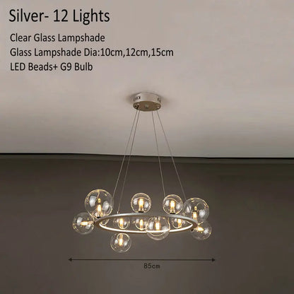 Decorbites™ Glasleuchter Lampe Kücheninsel Hängelampe Schwarz Gold Silber G9 LED