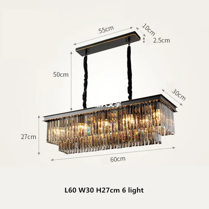 Decorbites™ Gold-Schwarze Metall-LED-Pendant-Lampen mit Kristallaufhängung und Kettenhängungen