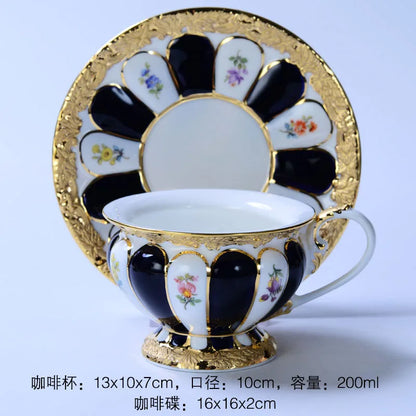 Decorbites™ Geprägtes Gold Bone China Teetassenservice-Set, Deutsches Design Trinkgeschirr