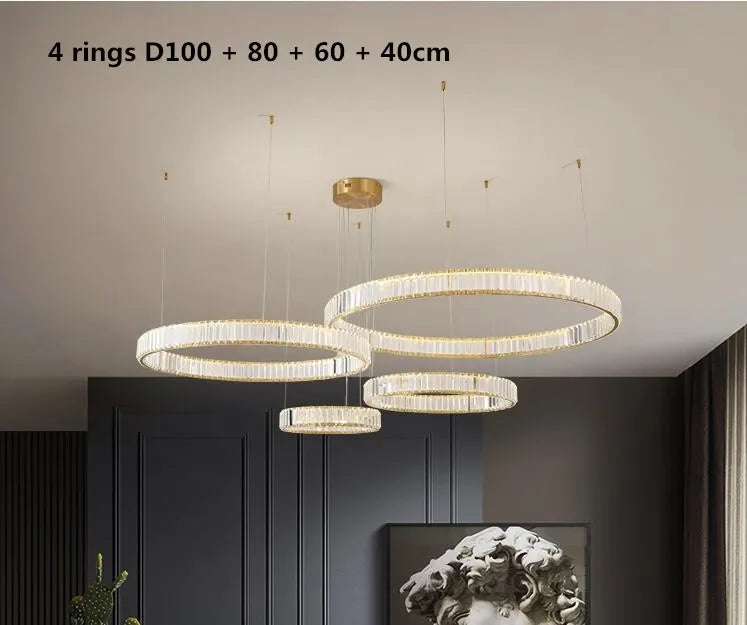 Decorbites™ Kristall-LED-Kronleuchter: Moderne Stahl-Hängeleuchte für luxuriöse Eingangshalle-Dekoration