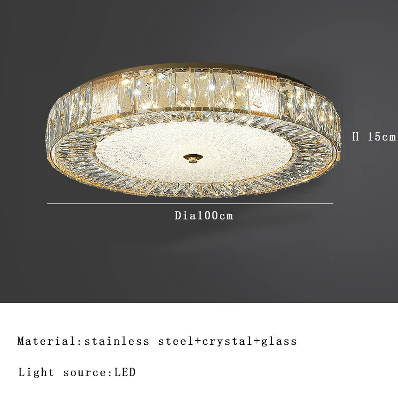 Gold Crystal Glass Ceiling Light