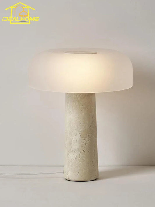 Decorbites™ Sahne-Wind-Pilz-Schreibtischlampe LED Marmor-Kunst-Dekoration Wohn- und Lernraum-Dekoration