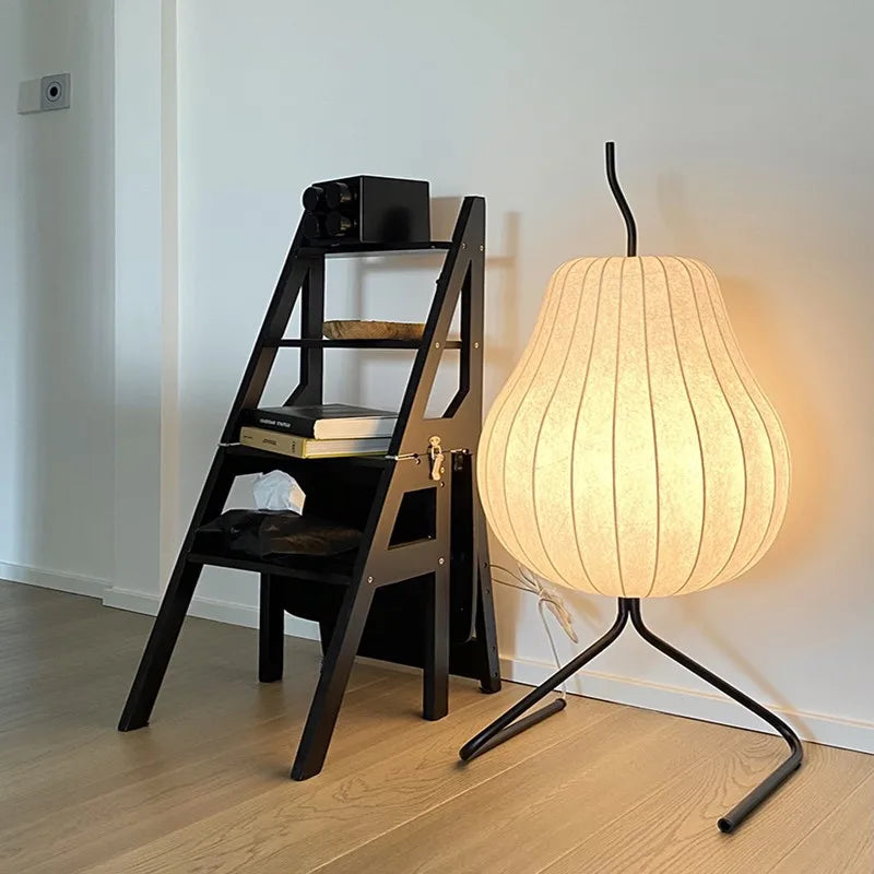Decorbites™ Japanische Seidenstehlampe: Wabi Sabi LED-Stofflampe für Wohnzimmer & Schlafzimmer