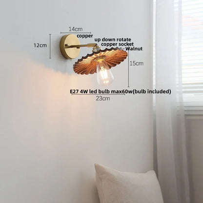 DecorBites™ LED Wall Lamp Walnut Wood Stair Light Fixture