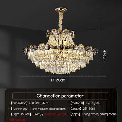 DecorBites™ Crystal Chandelier: Modern Nordic Luxury for Living Room, Dining Room, Bedroom