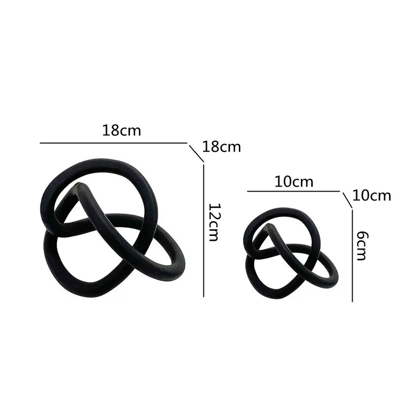 Decorbites™ Goldener Ringknoten Geometrische Harzornamente Handgefertigte Kunstdekoration Figuren
