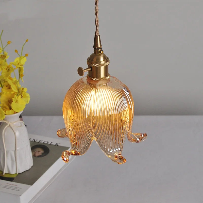 DecorBites™ Copper Glass LED Pendant Light - Modern Adjustable Hanging Fixture for Home deco
