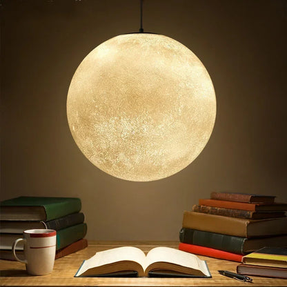Nordic Moon White FRP Round Pendant Light