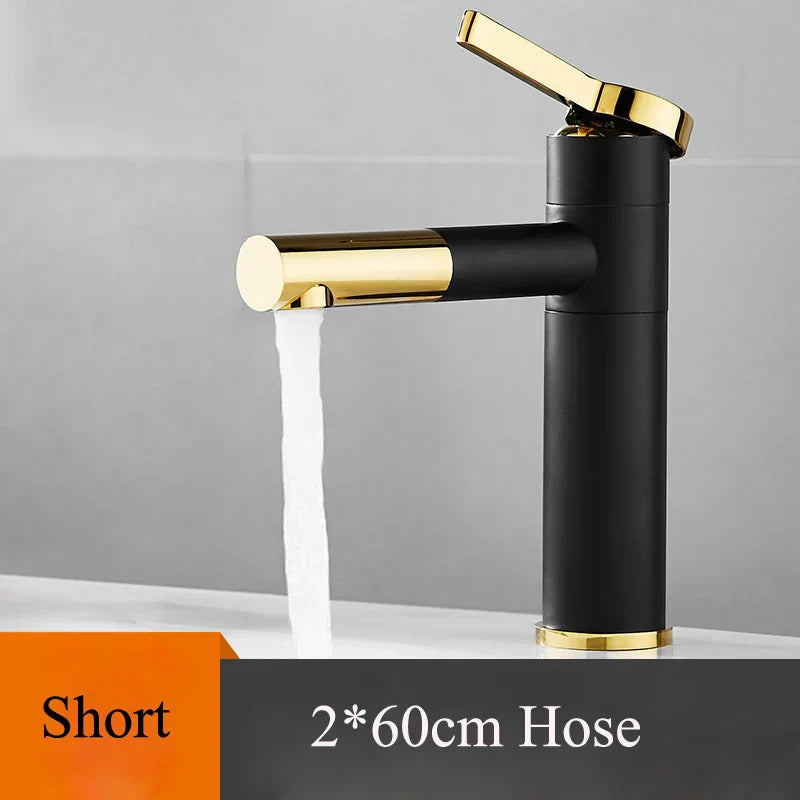 Decorbites™ Schwarze Messing Badezimmer-Waschbeckenarmatur Deckenmontiertes Gefäßmischer-Wasserhahn