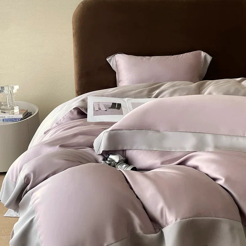 Decorbites™ Eukalyptusfaser-Bettwäsche-Set, Sommerkühle, Seidige Steppdecke, Bettbezug, Laken-Set