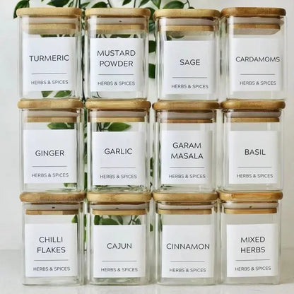 DecorBites™ Glass Jar with Bamboo Lid - Food Storage Container for Tea, Coffee, and More
