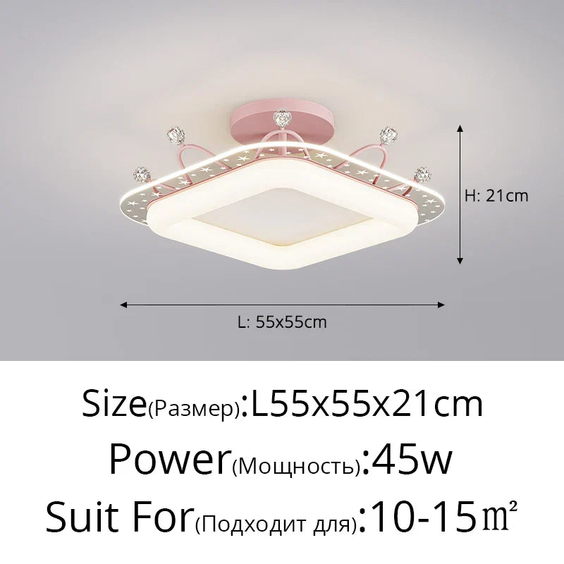 DecorBites™ Kids' Room Ceiling Light in Gold Pink Blue for Bedroom and Living Room