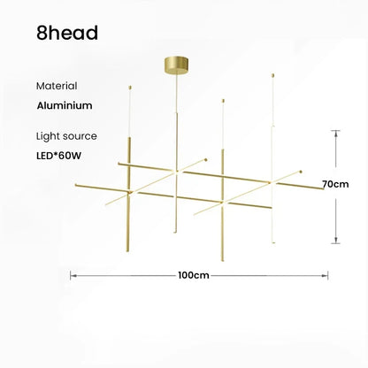 DecorBites™ LED Linear Ceiling Chandelier Italian Designer Luxury Dining Room Chandelier