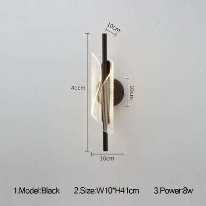 Decorbites™ Gold Schwarz LED Wandleuchte für Schlafzimmer Wohnzimmer Gang Flur