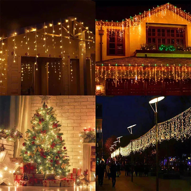 Decorbites™ Eiszapfen-LED-Lichterkette: Festliche Außendekoration für Weihnachten, Party, Patio und Garten