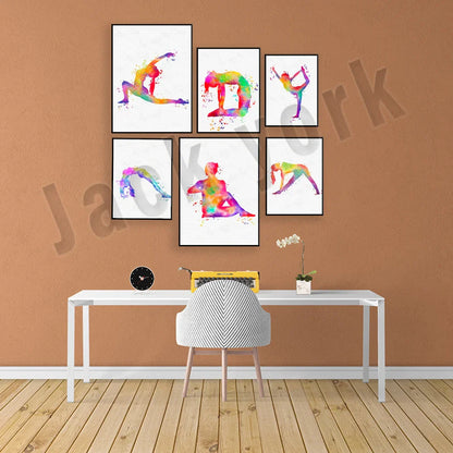 Decorbites™ Tanzkönig Yoga-Druck Frauen Tanz Asana-Pose Zen Pilates Art Deco Geschenk