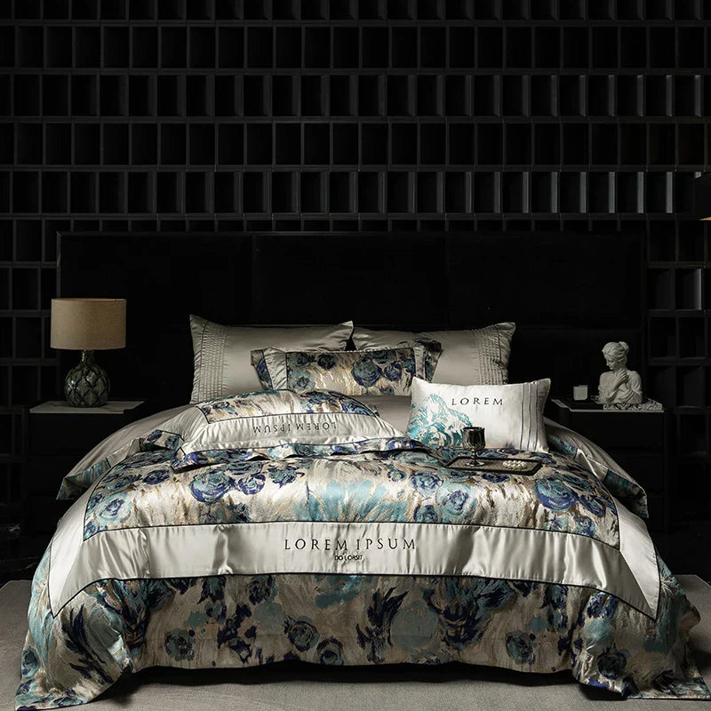 Decorbites™ Luxus-Brokat-Jacquard-Bettwäsche-Set mit ägyptischer Baumwolle und Stickerei