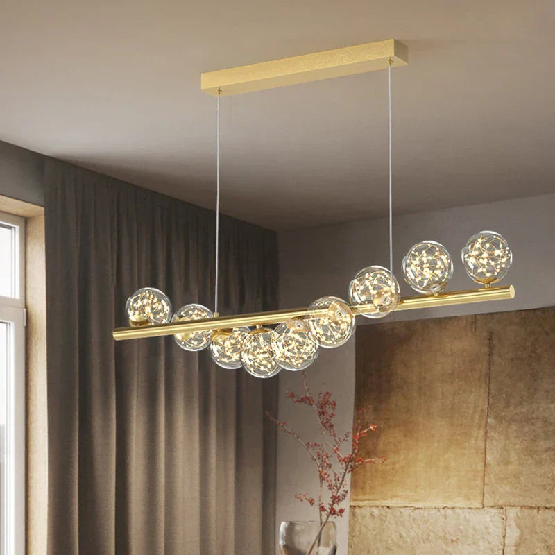 Decorbites™ Glas-Kugel-Gold-Kronleuchter: Nordischer Stil für Esszimmer und Küchenbeleuchtung