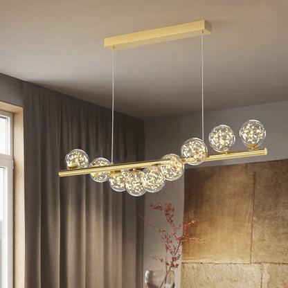 Decorbites™ Glas-Kugel-Gold-Kronleuchter: Nordischer Stil für Esszimmer und Küchenbeleuchtung