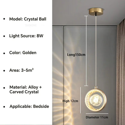 DecorBites™ Crystal Ball Chandelier - Luxury Pendant Light for Bedroom and Living Room