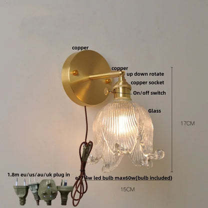 Decorbites™ Loft Bernstein-Glas LED-Wandleuchte mit Vintage-Drehschalter