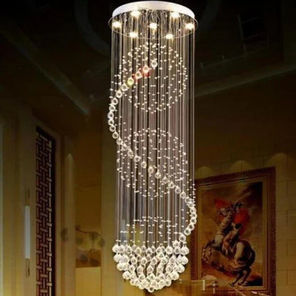 DecorBites™ Crystal LED Chandelier: Modern Spiral Fixture for Dining, Living Room, Bedroom, Staircase