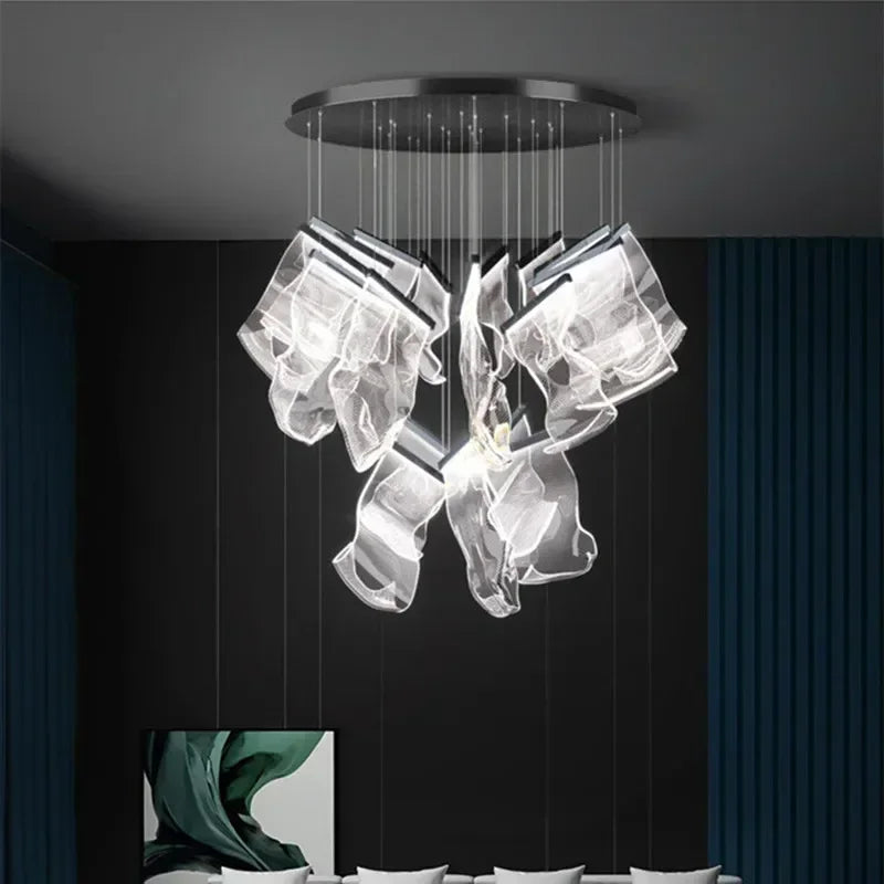 Decorbites™ Acryl-Blätter-Kronleuchter LED-Leuchte dimmbar Luxus-Pendant für die Hausdekoration