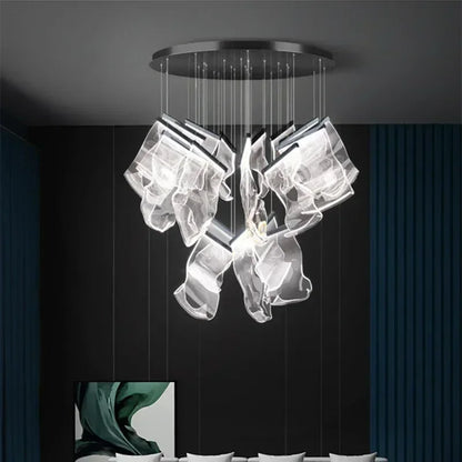 Decorbites™ Acryl-Blätter-Kronleuchter LED-Leuchte dimmbar Luxus-Pendant für die Hausdekoration