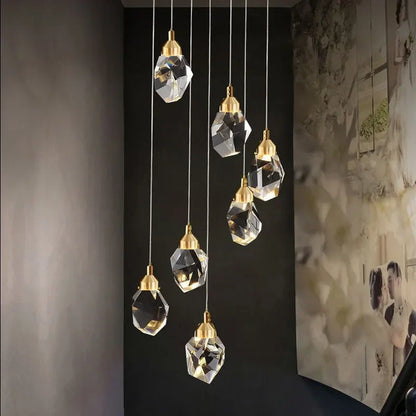 Decorbites™ Diamantkristall-Treppenhaus-LED-Goldene Kronleuchter-Beleuchtung für luxuriöse Heimdekoration