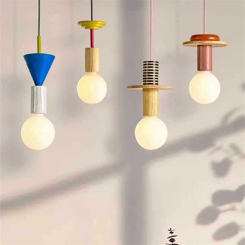 Decorbites™ LED Holz-Hängeleuchte: Nordisches Design, Kawaii-Schlafzimmer-Dekorleuchte