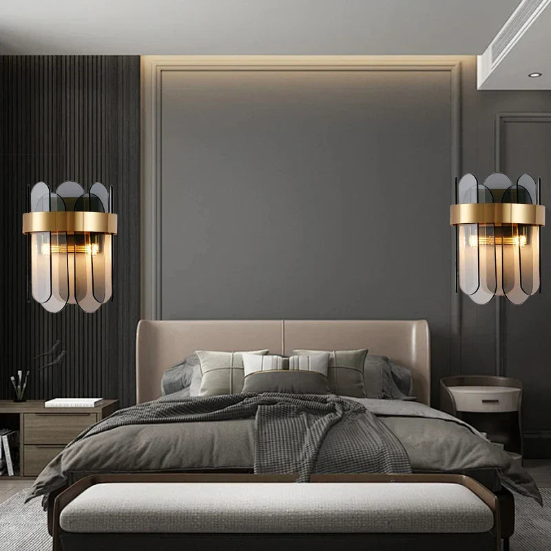 Decorbites™ Graue Glaswandlampe – Moderne Sconce-Leuchte für das Wohnzimmer-Dekor