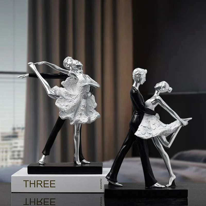 DecorBites™ Dancing Couple Sculpture: Romantic Wedding Engagement Figurine for Living Room Bedroom