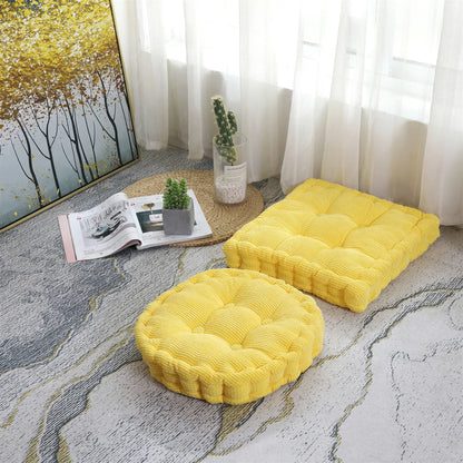 Decorbites™ Samt-Kord Cord-Sitzkissen mit Knopfmuster für Boden im Innenbereich Wohnzimmer Balkon Meditation