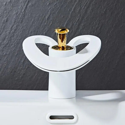 Decorbites™ Golden/Weiß & Schwarz Wasserfall Beckenarmatur - Messing Waschtischmischer - Heiß & Kalt