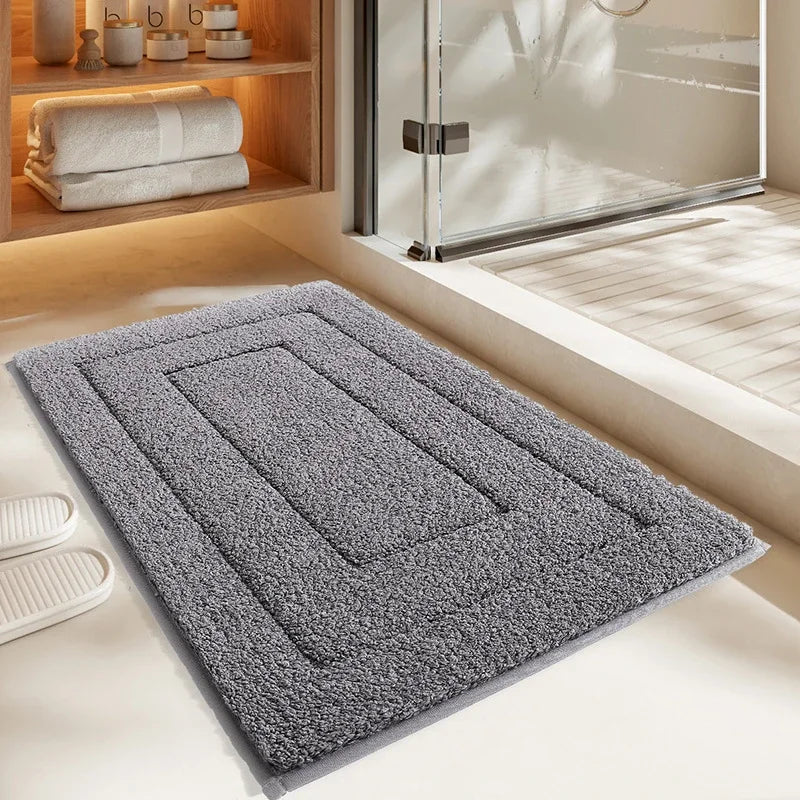 DecorBites™ Geometric Flocked Bath Mat Thicken Super Absorbent Anti-slip Bathroom Rug.