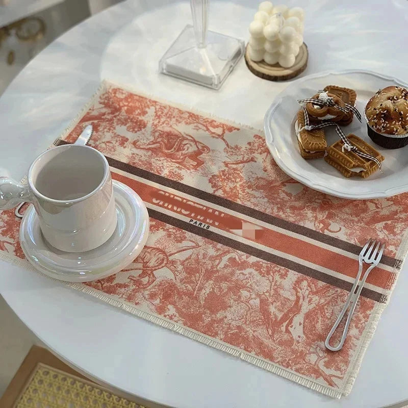 Decorbites™ Baumwoll-Leinen-Platzset - Tischdecken-Polster für Küchen-Essbereich