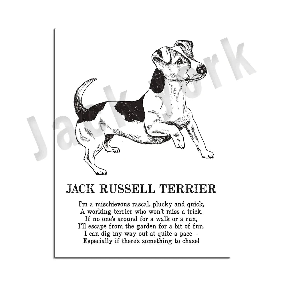 Decorbites™ Gemütliche Hunde-Kollektion: Hundepoesie-Poster mit Lhasa, Schäferhund, Terrier, Bulldogge, Tibetischer, Yorkie