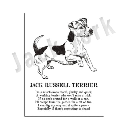 Decorbites™ Gemütliche Hunde-Kollektion: Hundepoesie-Poster mit Lhasa, Schäferhund, Terrier, Bulldogge, Tibetischer, Yorkie