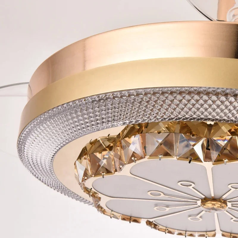 Decorbites™ Kristall Unsichtbarer Ventilator-Lampe 42-Zoll Europäischer Wohnzimmer-Deckenventilator-Kronleuchter
