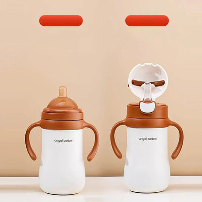 Decorbites™ Kinder Edelstahl-Thermobecher mit Trinkhalm, 320 ml süßer Wasserflasche