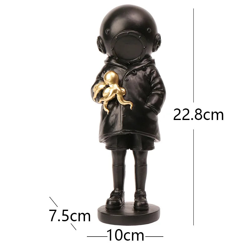 Decorbites™ Taucher-Skulptur-Ornament: Modernes Dekor-Geschenk für Zuhause und Büro