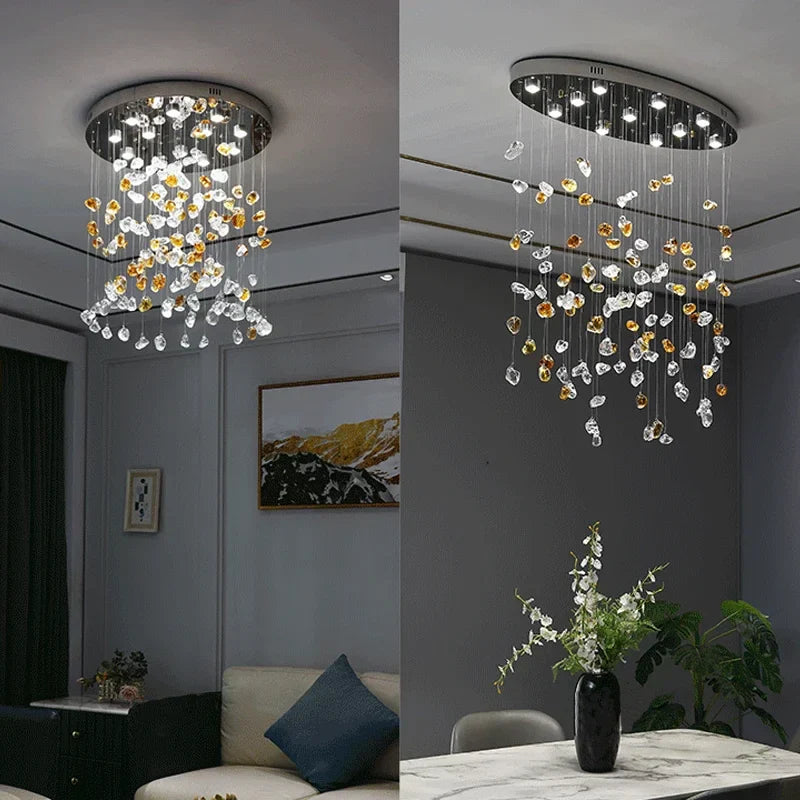 Decorbites™ Kristall-Esszimmer-Lüster: Elegante Stein-Dekorationsbeleuchtung für das Wohnzimmer