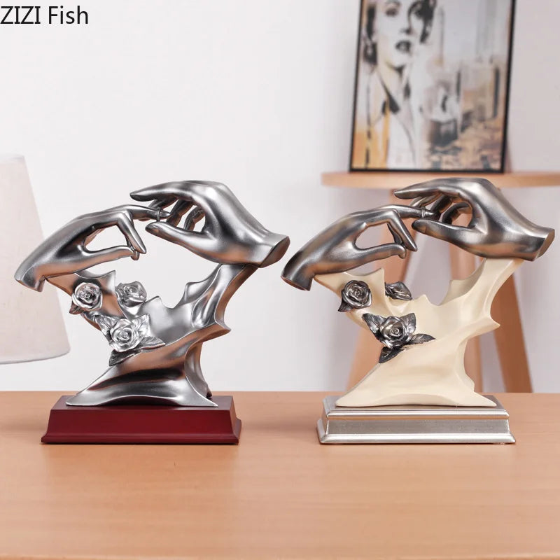 Decorbites™ Paar-Ringe-Statue Schreibtisch-Dekoration Harz-Handwerk Raum-Dekoration