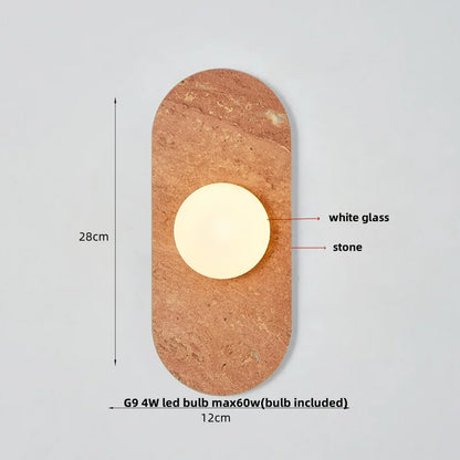 Decorbites™ Glasgloben-LED-Wandleuchte nordisch modern Stein Badezimmerspiegel-Licht